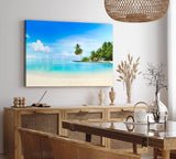 Wandbild 120x80cm Karibik Südsee Palmen Strand Meer Sommer