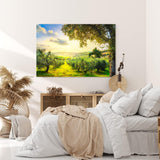 Paul Sinus Wandbild 120x80cm Italien Toskana Landschaft Bäume Grün Sonnenuntergang