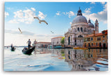 Paul Sinus Wandbild 120x80cm Venedig Gondel Italien Möwen Kanal Kapelle