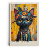 Paul Sinus Leinwandbild 40x60cm Boho Katze leuchtend bunt mystisch kunstvolle Wandkunst tribal spirituell energiegeladen faszinierend ausdrucksstark