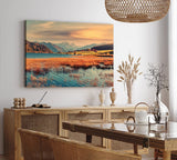 Paul Sinus Wandbild 120x80cm Berge Natur Landschaft See Wälder Gebirge Sonnenuntergang