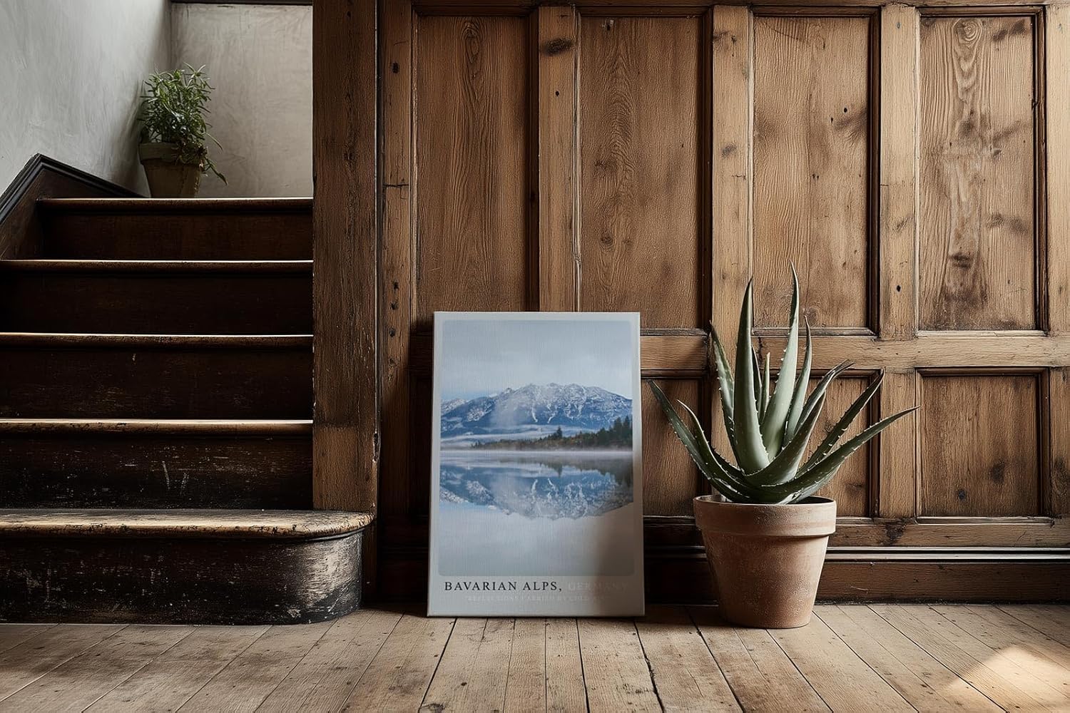 Paul Sinus Kunstdruck 40x60cm Bavarian Alps Germany Bergsee Spiegelung Alpen Natur Himmel Schnee