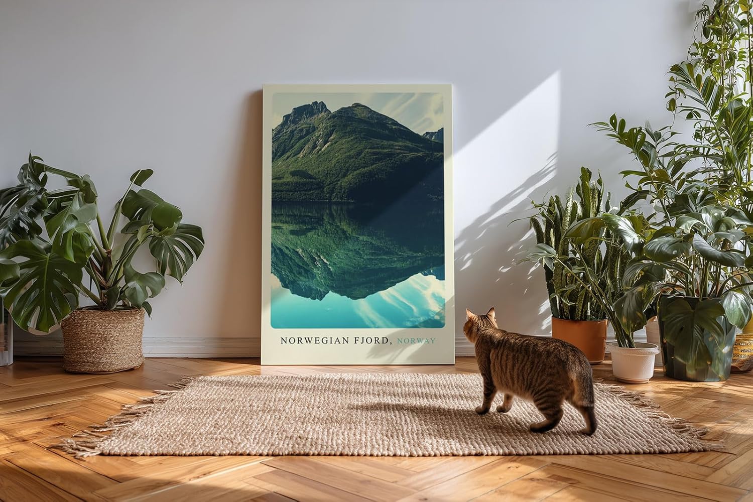 Paul Sinus Kunstdruck 40x60cm Norwegian Fjord mit Bergreflexion im klaren Wasser