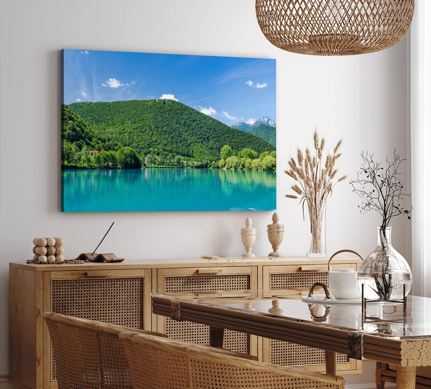 Paul Sinus Wandbild 120x80cm Slowenien Modrej See Berge Natur Grün blauer Himmel