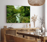 Paul Sinus Wandbild 120x80cm Bach Naturbach Dschungel Grün Bäume Wasser
