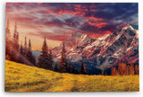 Paul Sinus Wandbild 120x80cm Alpenlandschaft Berge Gebirge Schneegipfel Wiese