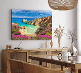 Paul Sinus Wandbild 120x80cm Strand Bucht Meer Sommer Küste Wildblumen