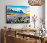 Paul Sinus Wandbild 120x80cm Island Landschaft Berg Blumen Blau See Natur