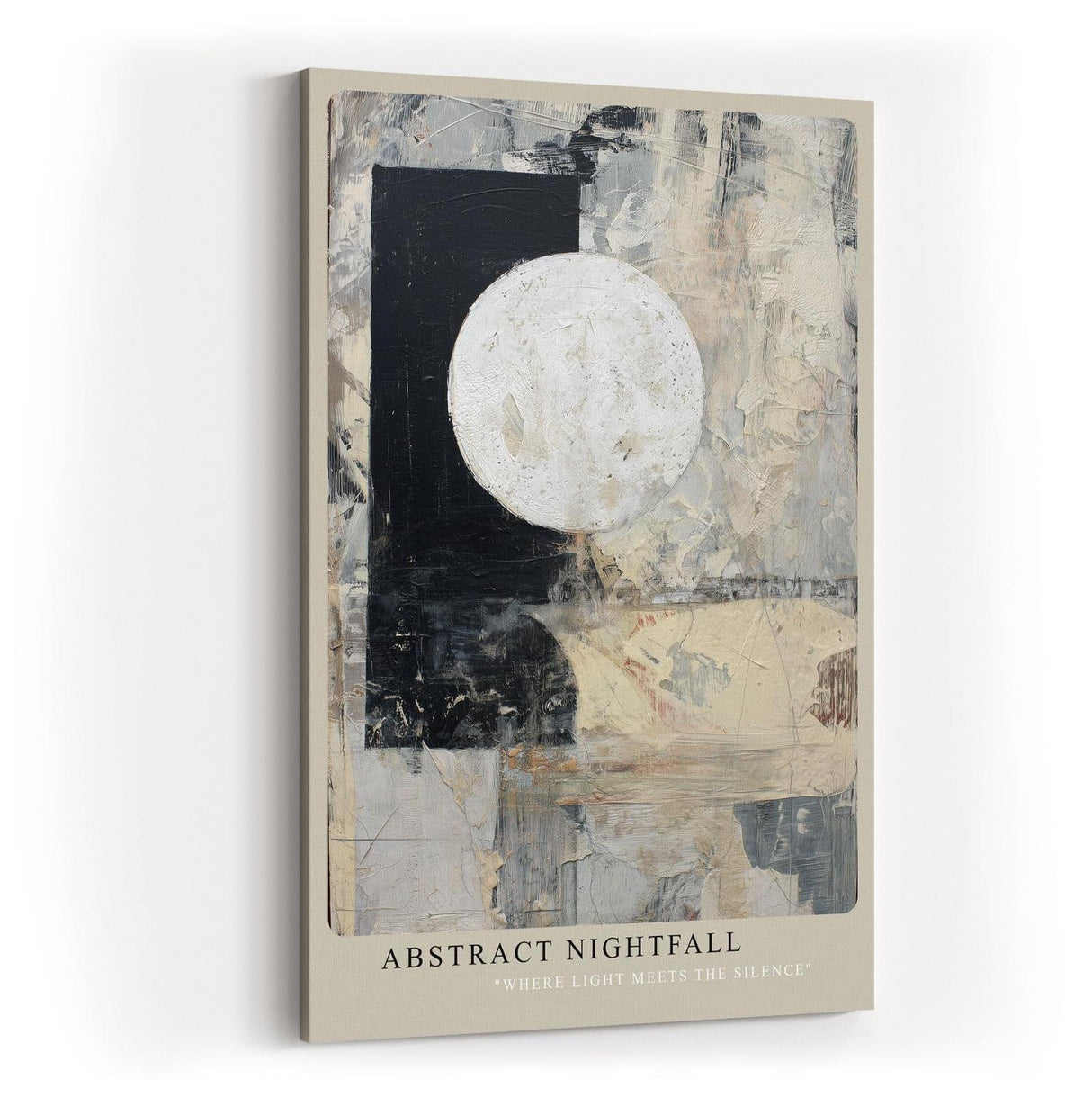 Paul Sinus Wandbild in 40x60cm Abstract Nightfall – Zeitgenössische abstrakte Kunst mit kontrastreicher Geometrie und strukturierten Flächen