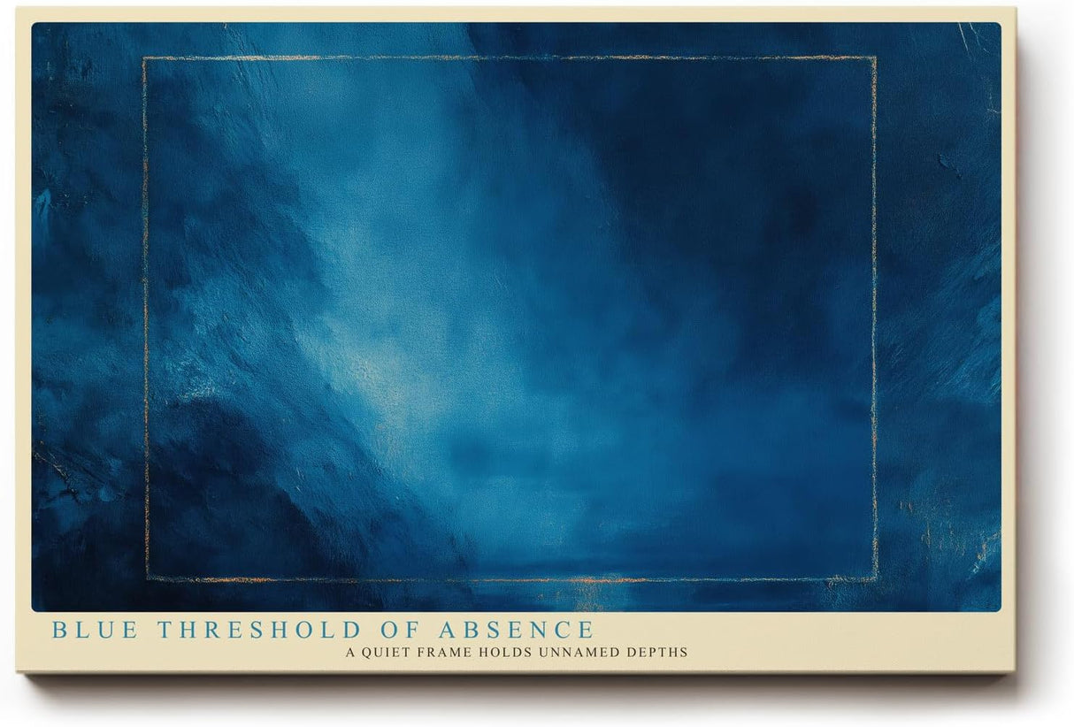 Paul Sinus Wandbild 120x80cm Abstrakte Blaue Struktur Moderne Minimalistische Kunst mit Tiefenwirkung