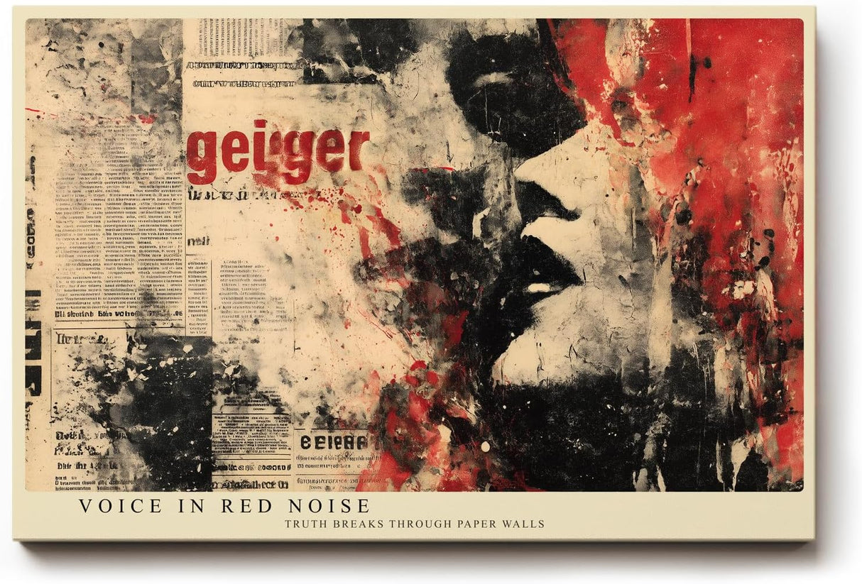 Paul Sinus Wandbild 120x80cm Abstrakte Zeitung Collage Portrait LeinWandbild 120x80cm Moderne Kunst Wanddekoration