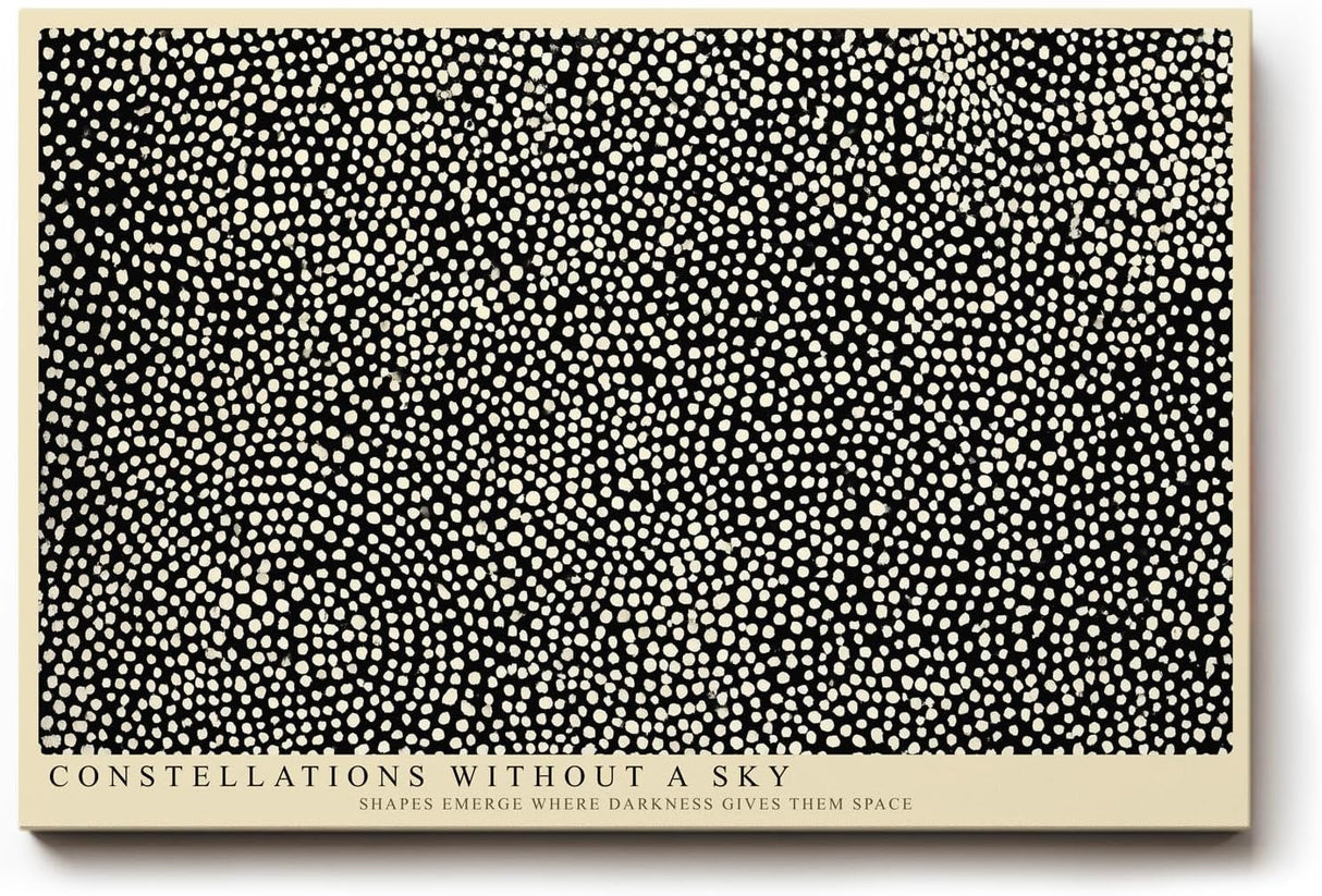 Paul Sinus Wandbild 120x80cm Abstraktes Sternenpunkt Muster Schwarz Weiss moderne grafische Kunst