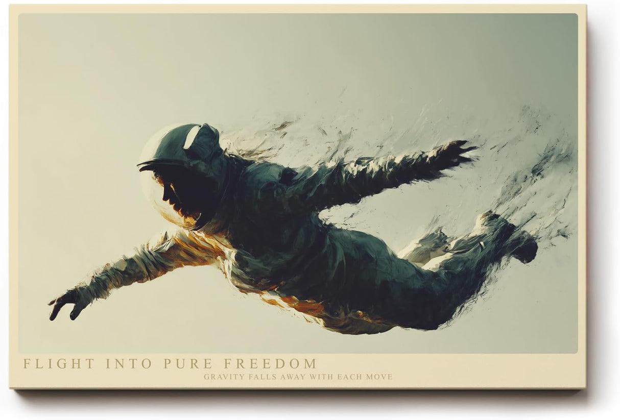 Paul Sinus Wandbild 120x80cm Astronaut im freien Flug moderne Space Kunst futuristische Weltraum Wanddekoration