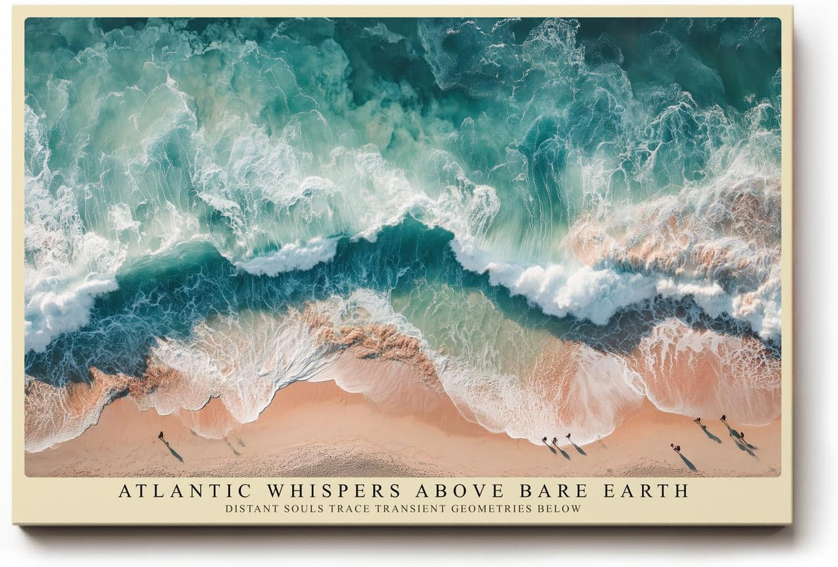 Paul Sinus Wandbild 120x80cm Atlantik Wellen Strand Luftaufnahme Natur Landschaft Kunstmotiv mit Meeresbewegung