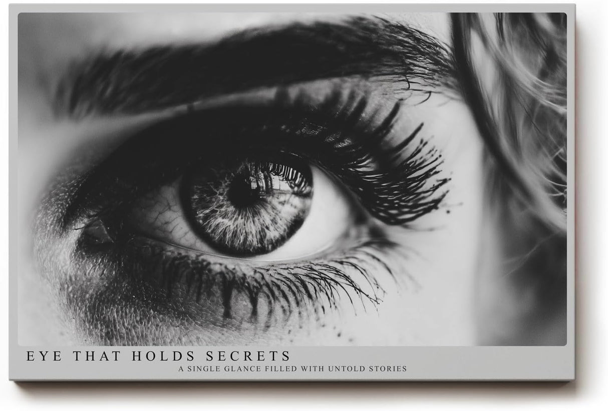 Paul Sinus Wandbild 120x80cm Auge Schwarz Weiss Fotokunst Makro Portrait Kunstmotiv Detailreiche Augenaufnahme mit starker Ausdruckskraft