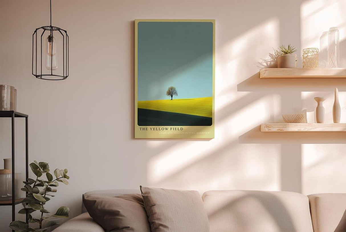 Paul Sinus Wandbild in 40x60cm Baum auf gelbem Feld – minimalistisches Naturmotiv mit klaren Kontrasten für moderne Wohnräume