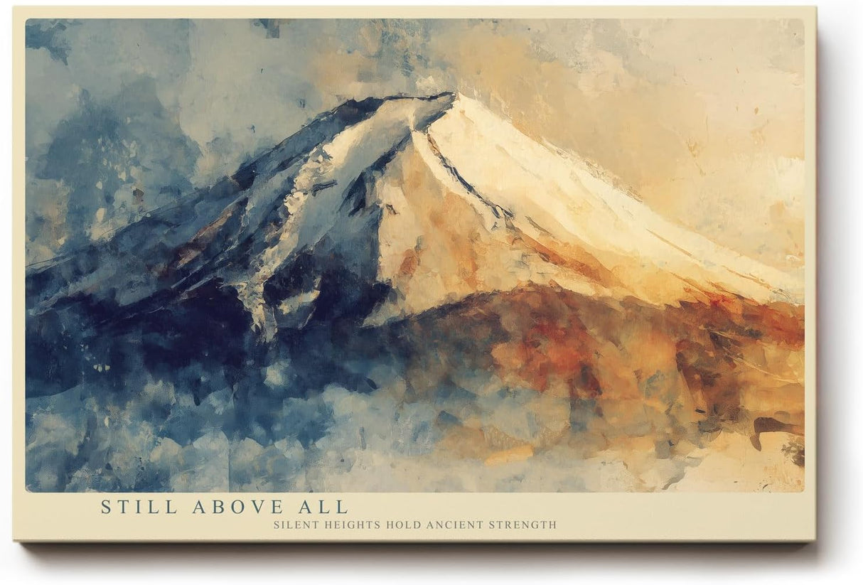 Paul Sinus Wandbild 120x80cm Berg Landschaft moderne Naturmalerei schneebedeckter Gipfel ruhige Farben stilvolle Wanddekoration fuer Wohnzimmer Büro