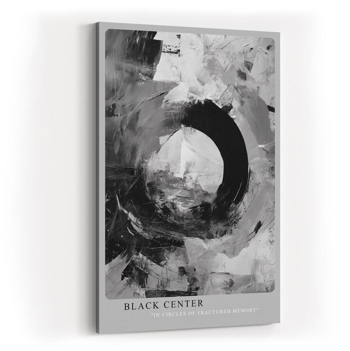 Paul Sinus Wandbild in 40x60cm Black Center – Ausdrucksstarke monochrome Kunst mit dynamischer Kreisform