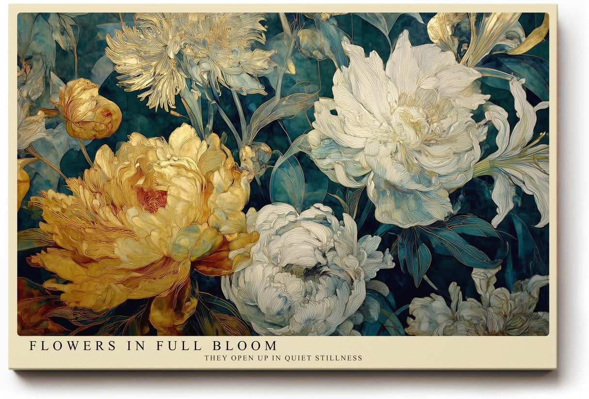 Paul Sinus Wandbild 120x80cm Blumen In Voller Blüte Florale Kunst LeinWandbild 120x80cm Elegante Blumen Wanddekoration