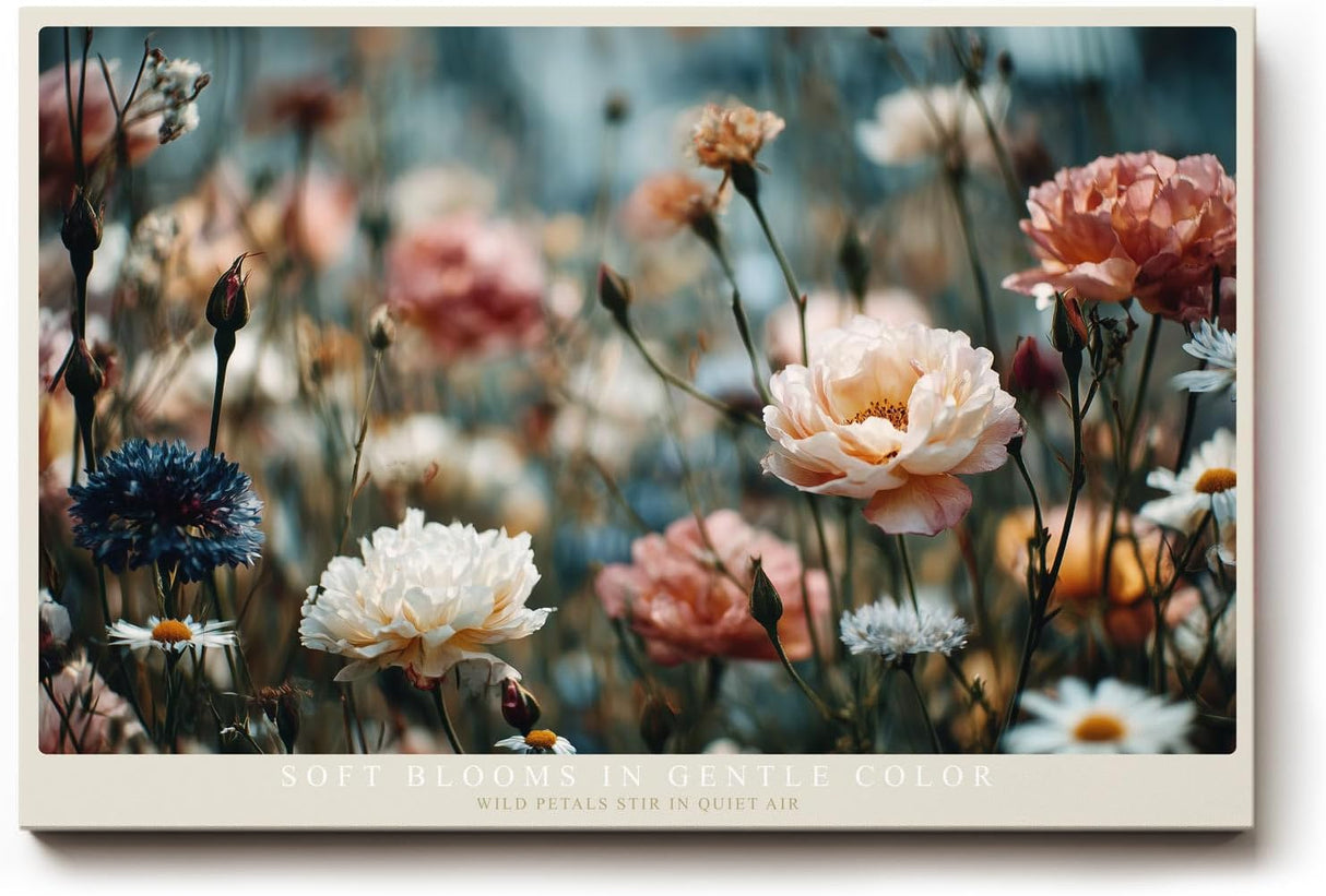Paul Sinus Wandbild 120x80cm Bunte Wildblumen Wiese romantische Natur Fotografie moderne Blumen Wanddekoration