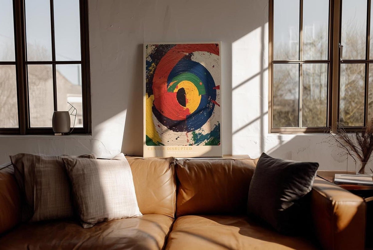 Paul Sinus Wandbild in 40x60cm Center Disrupted Abstrakte Kreisstruktur in intensiven Farben