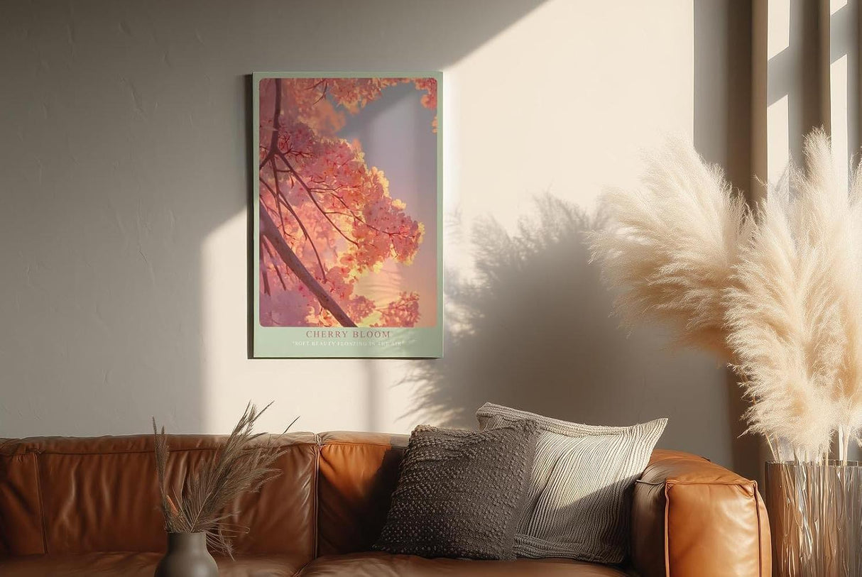 Paul Sinus Wandbild in 40x60cm Cherry Bloom – zarte Kirschblüten im sanften Abendlicht in romantischer Farbgebung