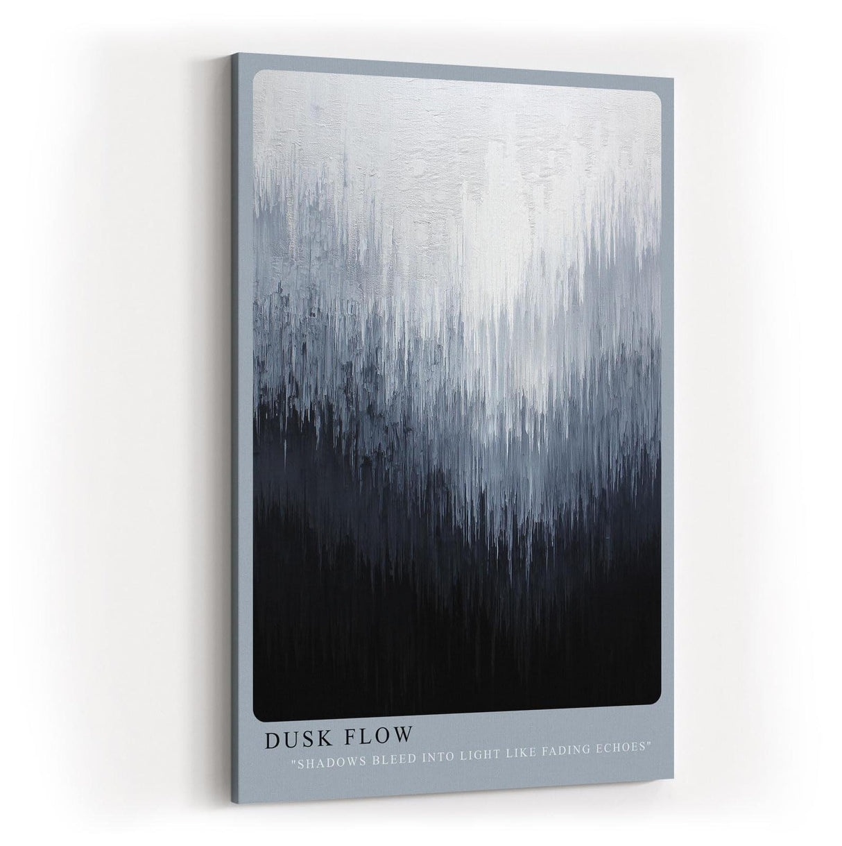 Paul Sinus Wandbild in 40x60cm Dusk Flow – Abstraktes Kunstwerk mit fließendem Farbverlauf von Schwarz zu Weiß