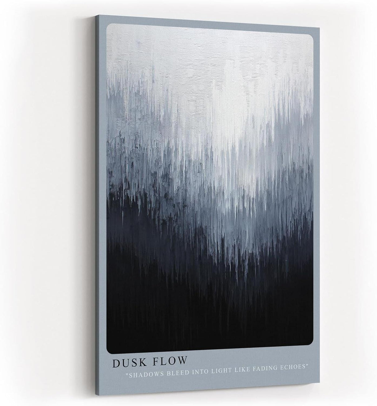 Paul Sinus Wandbild in 40x60cm Dusk Flow – Abstraktes Kunstwerk mit fließendem Farbverlauf von Schwarz zu Weiß