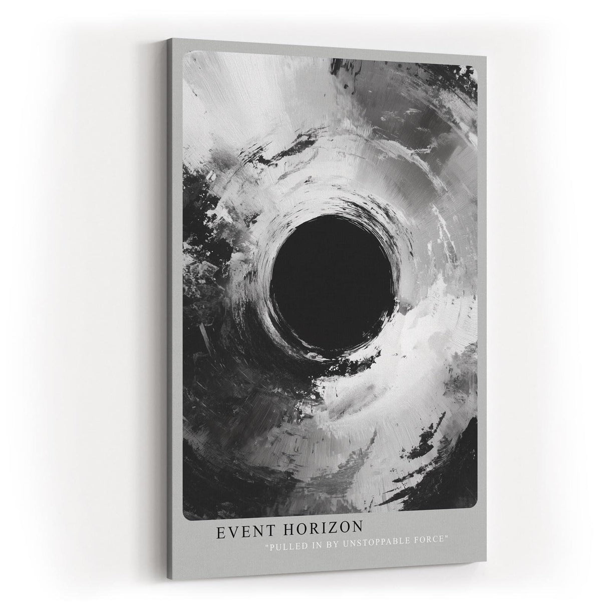 Paul Sinus Wandbild in 40x60cm Event Horizon – Monochrome Abstraktion mit tiefem Zentrum und kraftvollen Strukturen