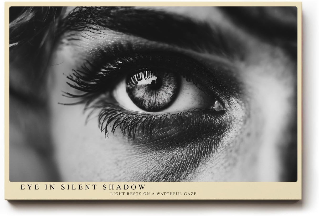 Paul Sinus Wandbild 120x80cm Eye in Silent Shadow schwarz weiß Augen Fotokunst modernes Portrait Poster für Wohnzimmer Büro Studio