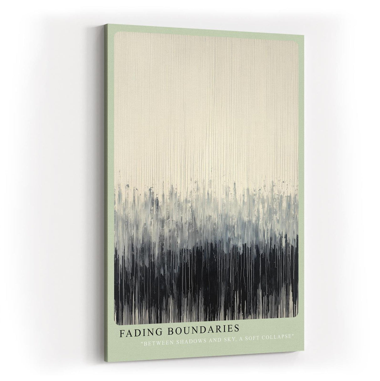 Paul Sinus Wandbild in 40x60cm Fading Boundaries – Abstraktes Kunstwerk mit sanften vertikalen Farbverläufen von Schwarz zu Weiß