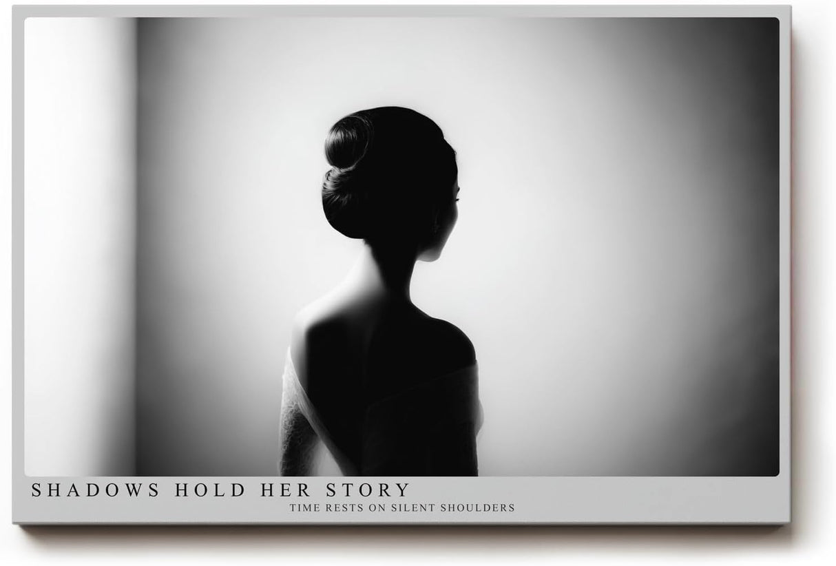 Paul Sinus Wandbild 120x80cm Frauen Silhouette Schwarz Weiss Fotokunst elegantes Portrait Poster minimalistische Wanddekoration fuer Wohnzimmer Schlafzimmer Büro