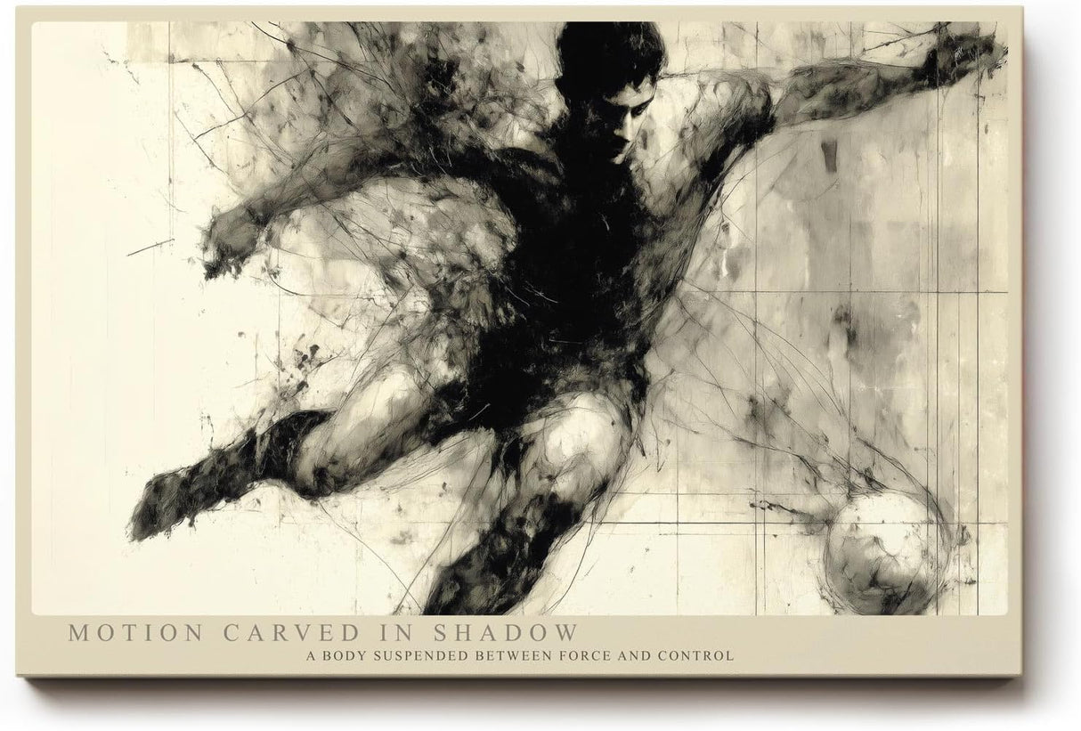 Paul Sinus Wandbild 120x80cm Fussballspieler Bewegung abstrakte Sport Kunst Wanddekoration Wohnzimmer Büro