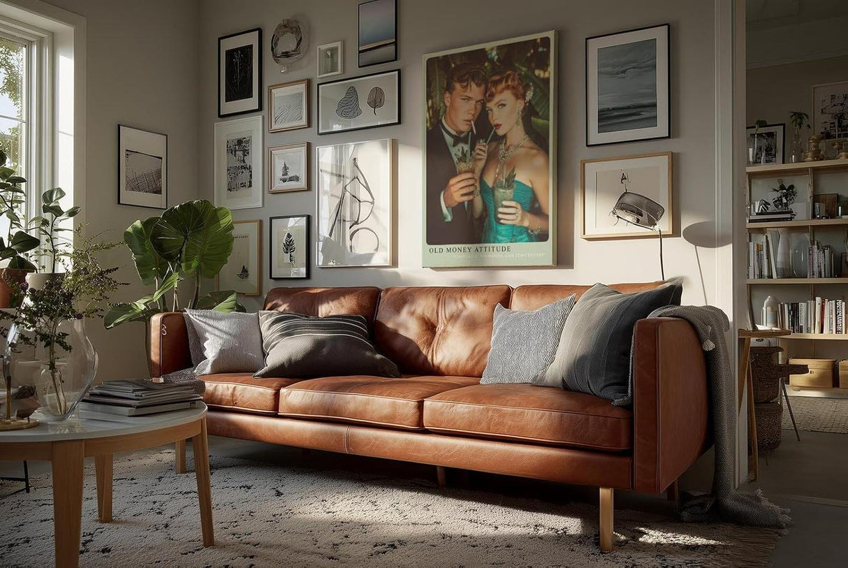 Paul Sinus Wandbild in 40x60cm Glamouröses Paar im Retro-Stil mit Cocktails und luxuriösen Accessoires