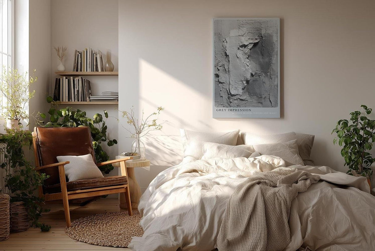 Paul Sinus Wandbild in 40x60cm Grey Impression Strukturiertes Wandmotiv in Grauund Weißtönen