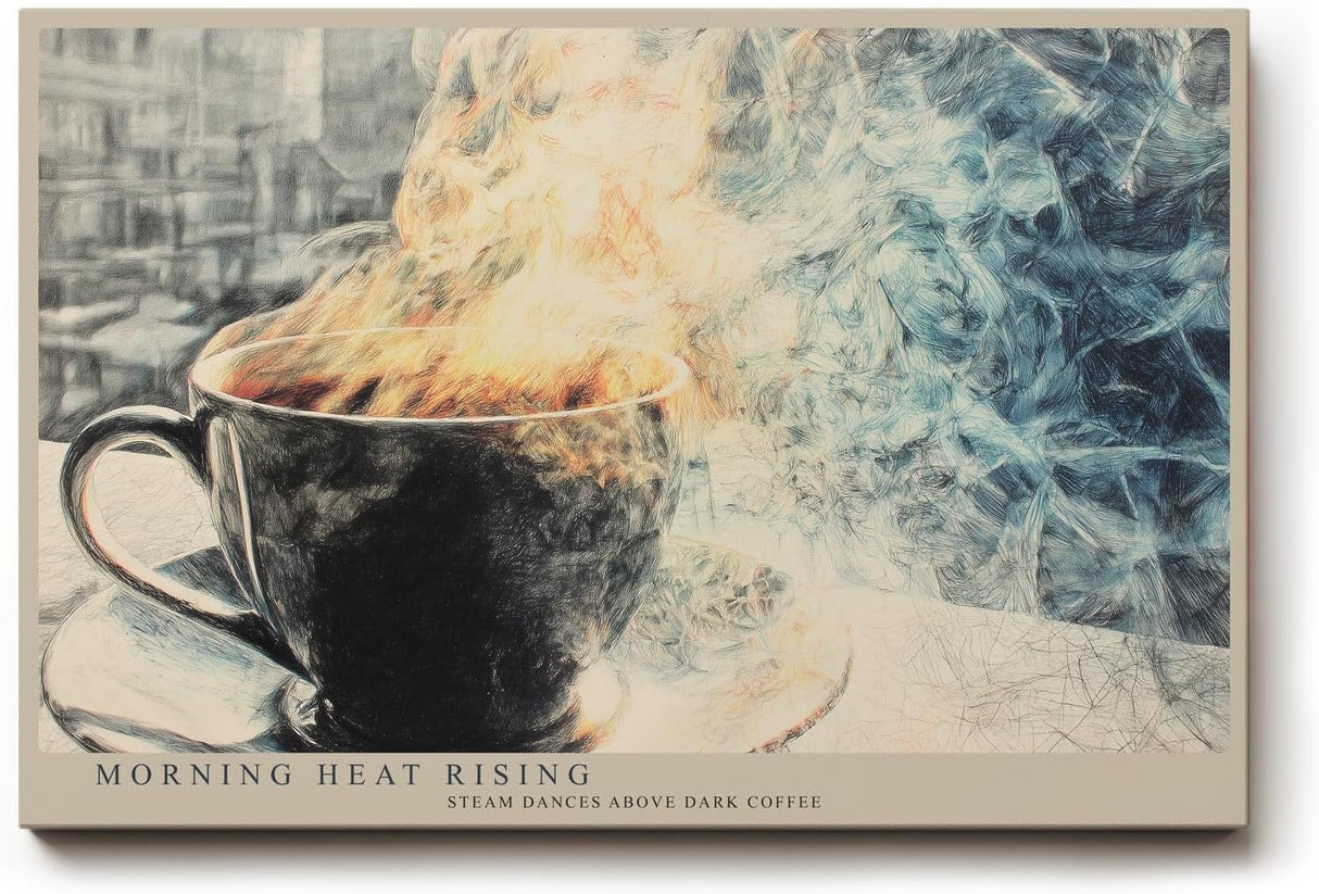 Paul Sinus Wandbild 120x80cm Kaffee Tasse Morgenstimmung Kunst LeinWandbild 120x80cm Stillleben Wanddekoration