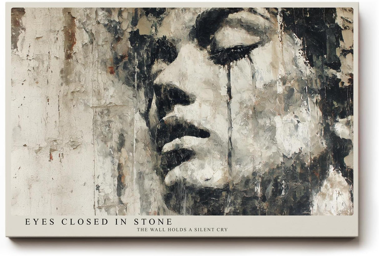 Paul Sinus Wandbild 120x80cm Künstlerisches Frauenportrait in Grau und Beige Moderne Urban Art für Wohnzimmer Schlafzimmer Büro