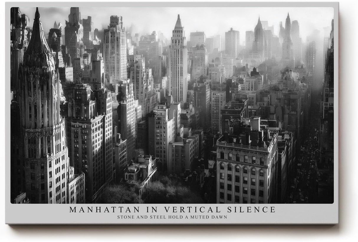 Paul Sinus Wandbild 120x80cm Manhattan Skyline Schwarz Weiss Stadt Architektur Fotokunst