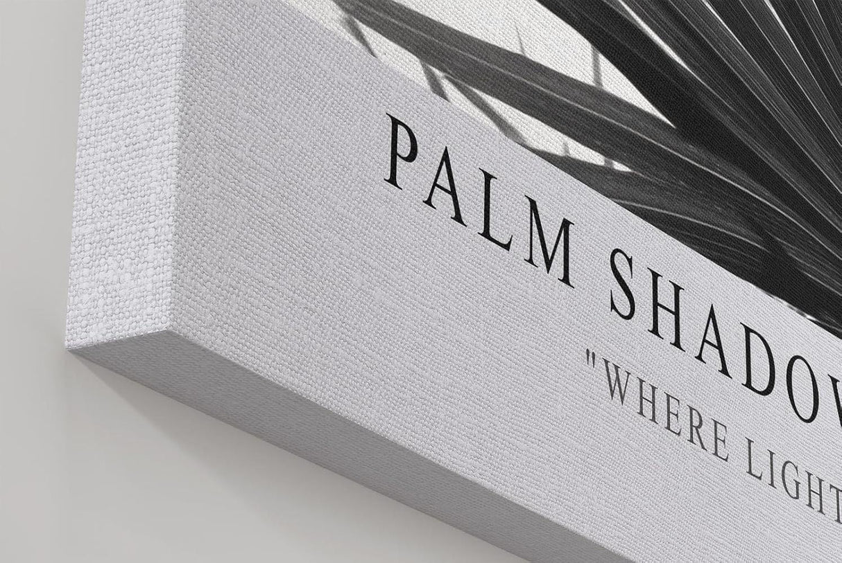 Paul Sinus Wandbild in 40x60cm Palm Shadows – Schwarz-weißes Palmenblattmotiv mit markanten Lichtund Schattenspielen