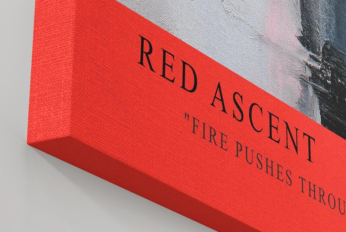 Paul Sinus Wandbild in 40x60cm Red Ascent – Abstraktes Kunstwerk mit intensivem Rot zwischen Schwarz und Weiß