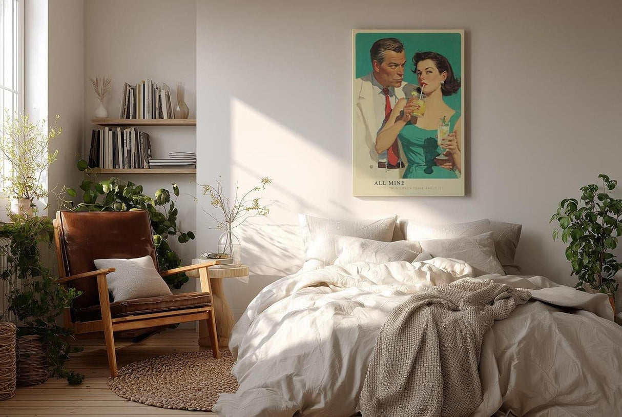 Paul Sinus Wandbild in 40x60cm Retro-Illustration eines Paares – stilvolles Vintage-Motiv in kräftigen Farben