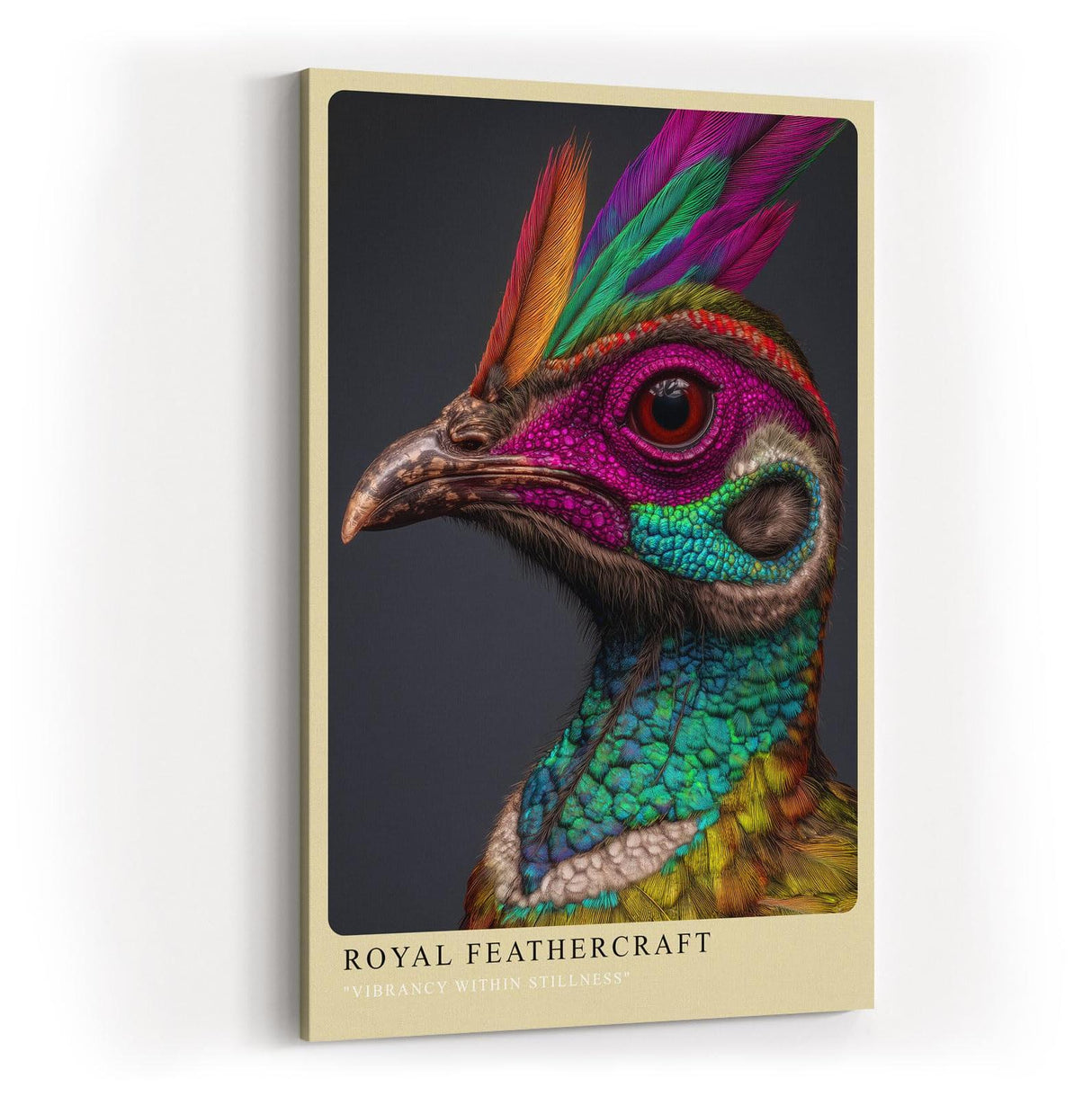 Paul Sinus Wandbild in 40x60cm Royal Feathercraft Farbenprächtiges Vogelportrait mit intensiven Kontrasten