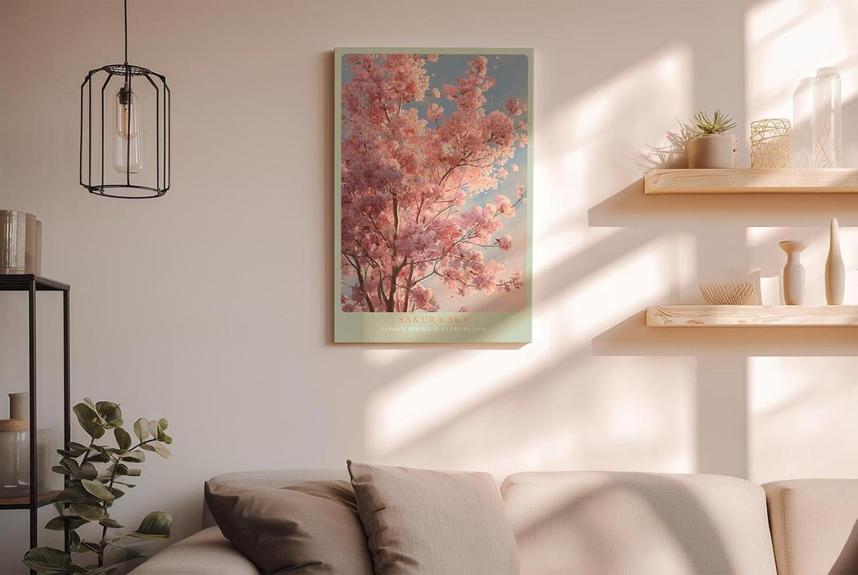 Paul Sinus Wandbild in 40x60cm Sakura Sky – prächtiger Kirschbaum in voller Blüte vor blauem Himmel