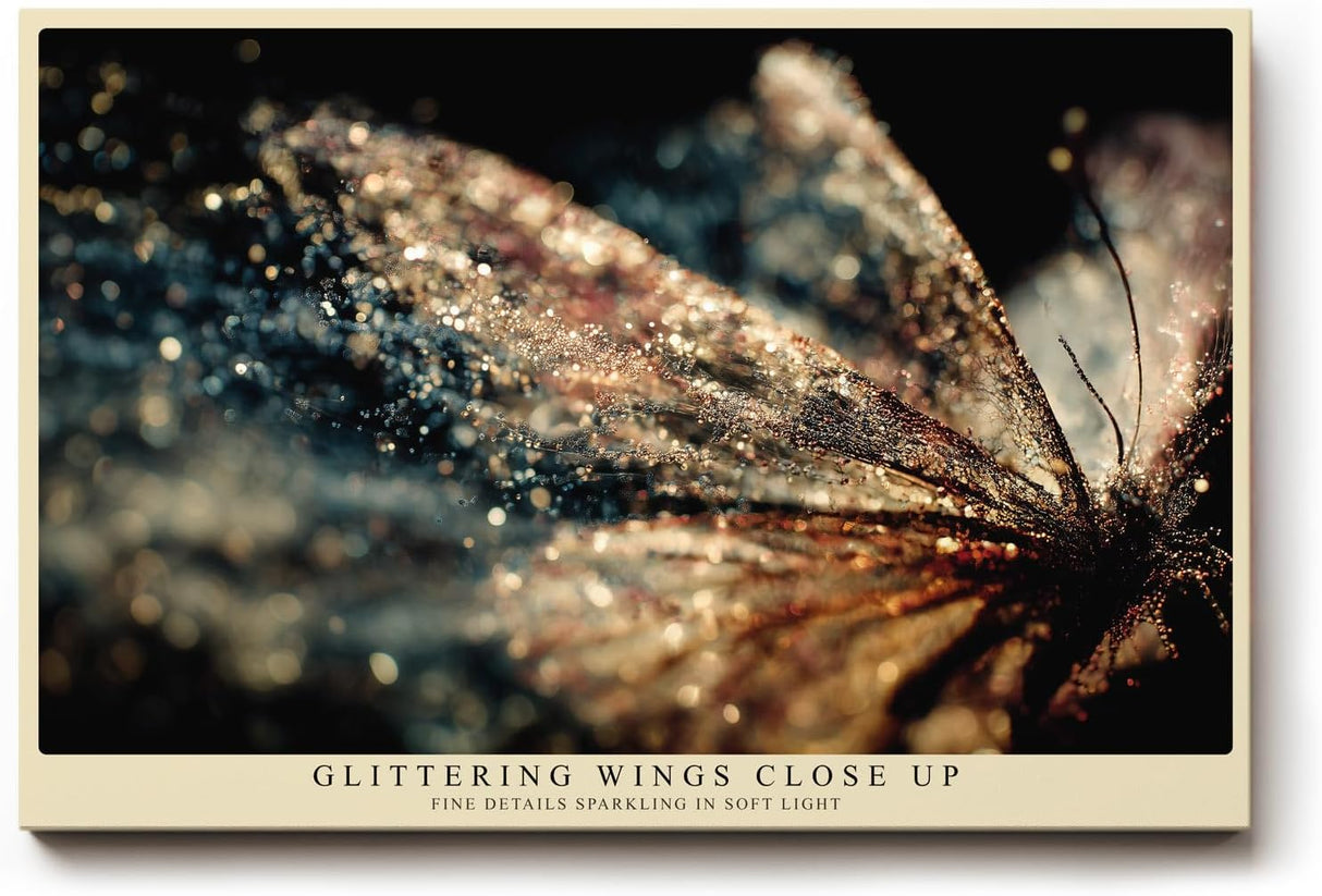 Paul Sinus Wandbild 120x80cm Schmetterling Makrofotografie funkelnde Flügel detailreiche Natur Fotokunst modernes Tierbild für Wohnzimmer Büro