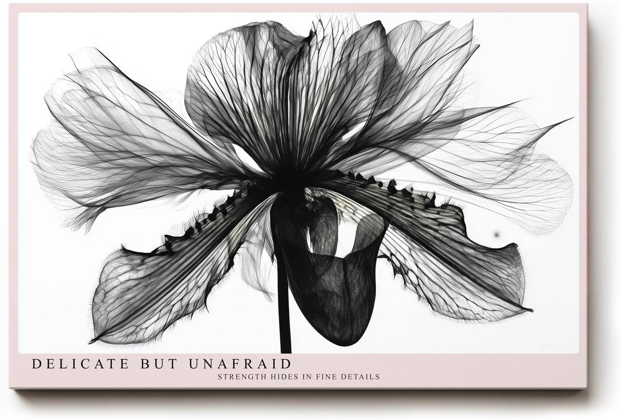 Paul Sinus Wandbild 120x80cm Schwarz Weiss Blumen Makrofotografie elegante botanische Blüte moderne Monochrom Kunst stilvolle