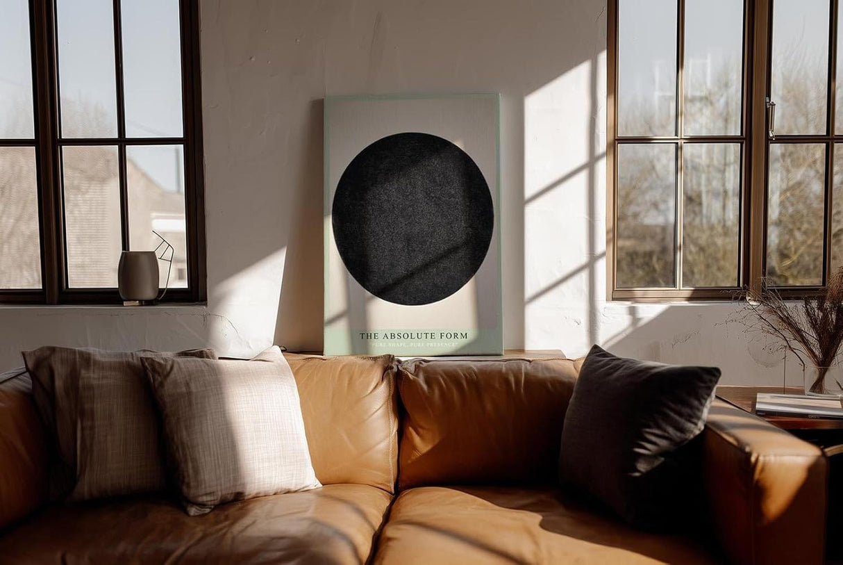 Paul Sinus Wandbild in 40x60cm The Absolute Form – Schwarzer Kreis auf hellem Hintergrund als Ausdruck reiner Form und Präsenz