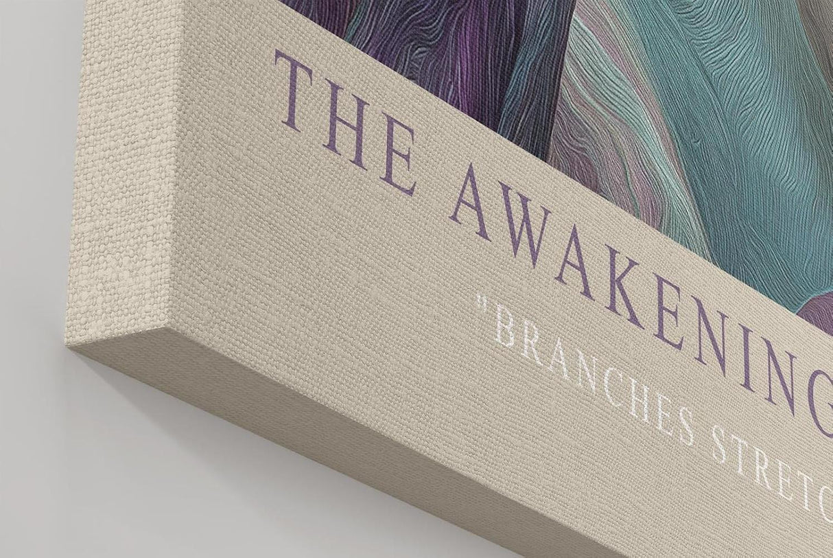 Paul Sinus Wandbild in 40x60cm The Awakening Tree – Künstlerische Naturdarstellung in sanften Violettund Grüntönen