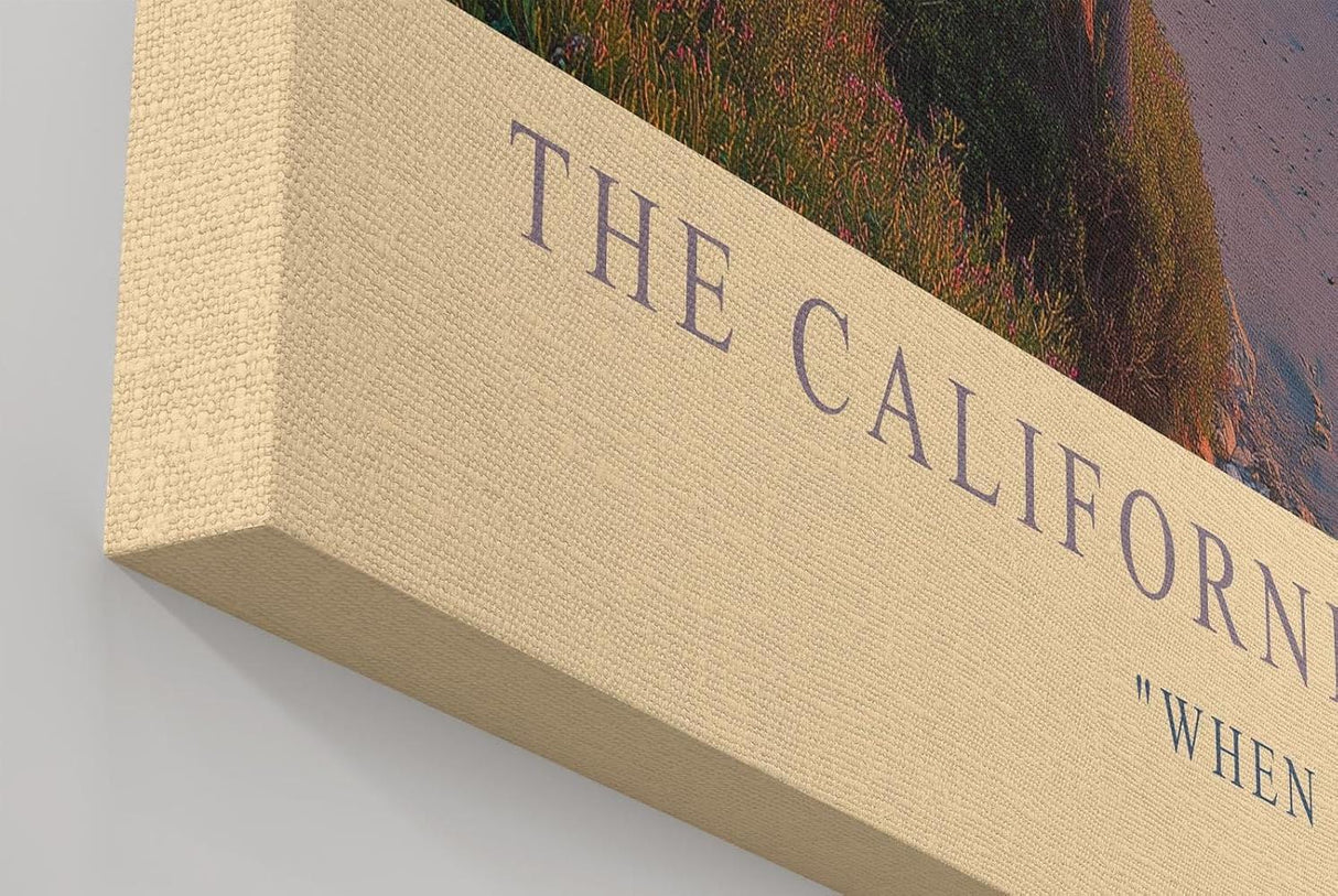 Paul Sinus Wandbild in 40x60cm The California Hour mit Sonnenuntergang und Palmenküste in warmen Farbtönen für elegante Wandgestaltung