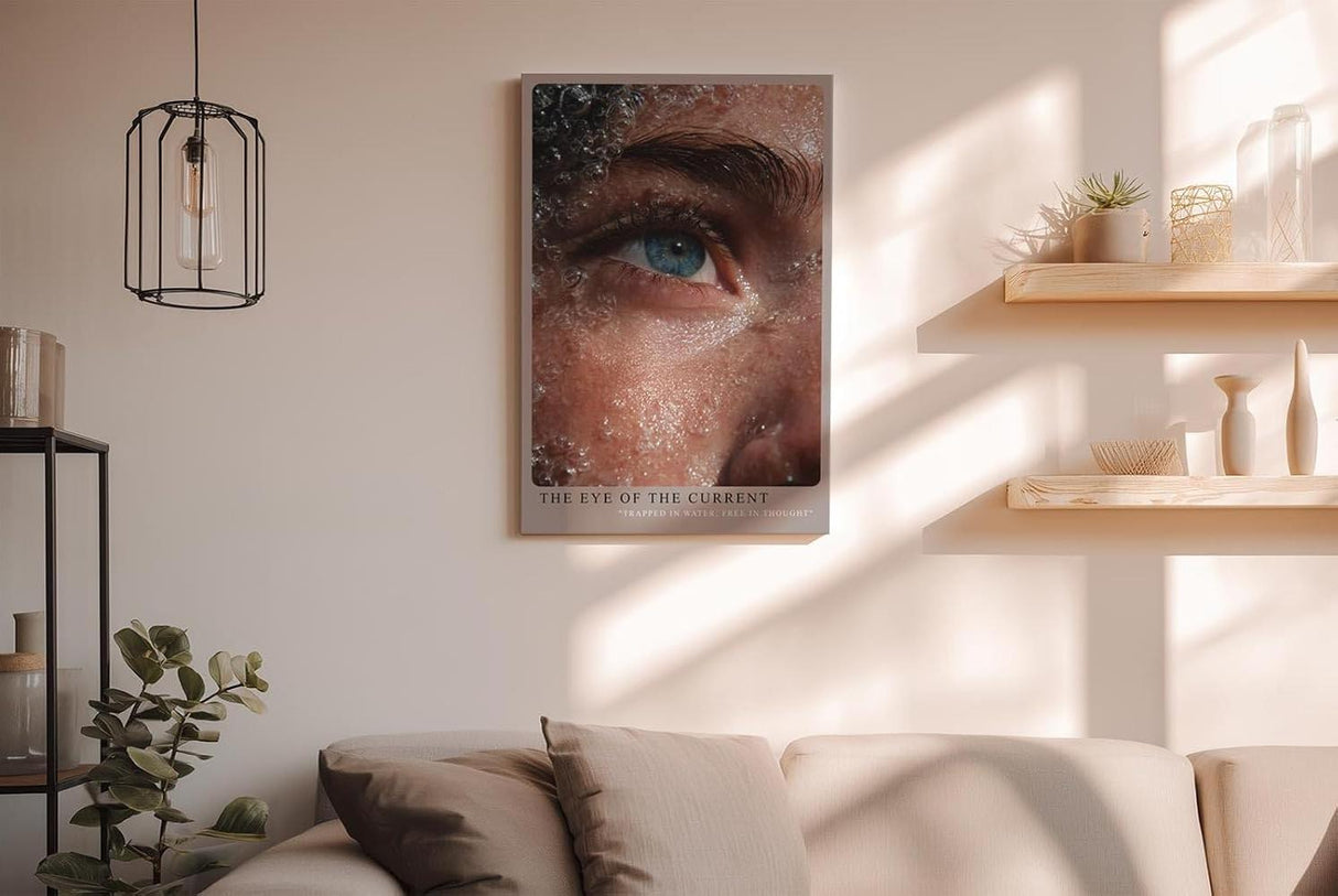 Paul Sinus Wandbild in 40x60cm The Eye of the Current – fesselndes Unterwasser-Augenporträt mit intensiver Farbund Detailwirkung für moderne Raumgestaltung