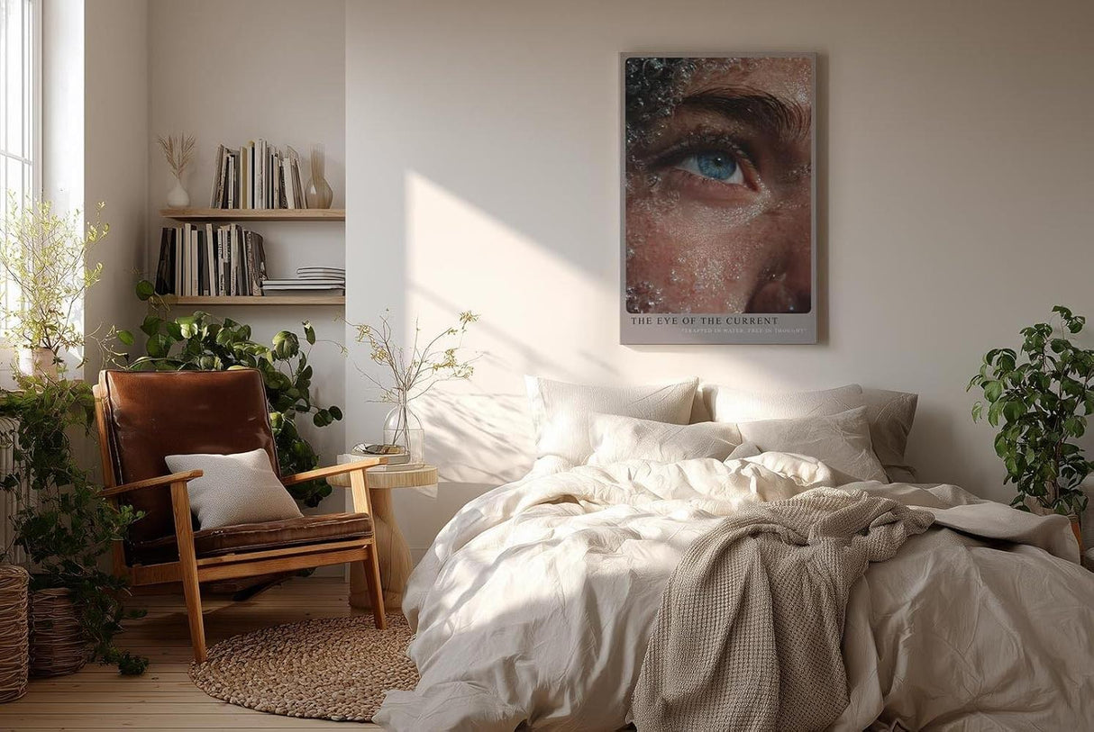 Paul Sinus Wandbild in 40x60cm The Eye of the Current – fesselndes Unterwasser-Augenporträt mit intensiver Farbund Detailwirkung für moderne Raumgestaltung